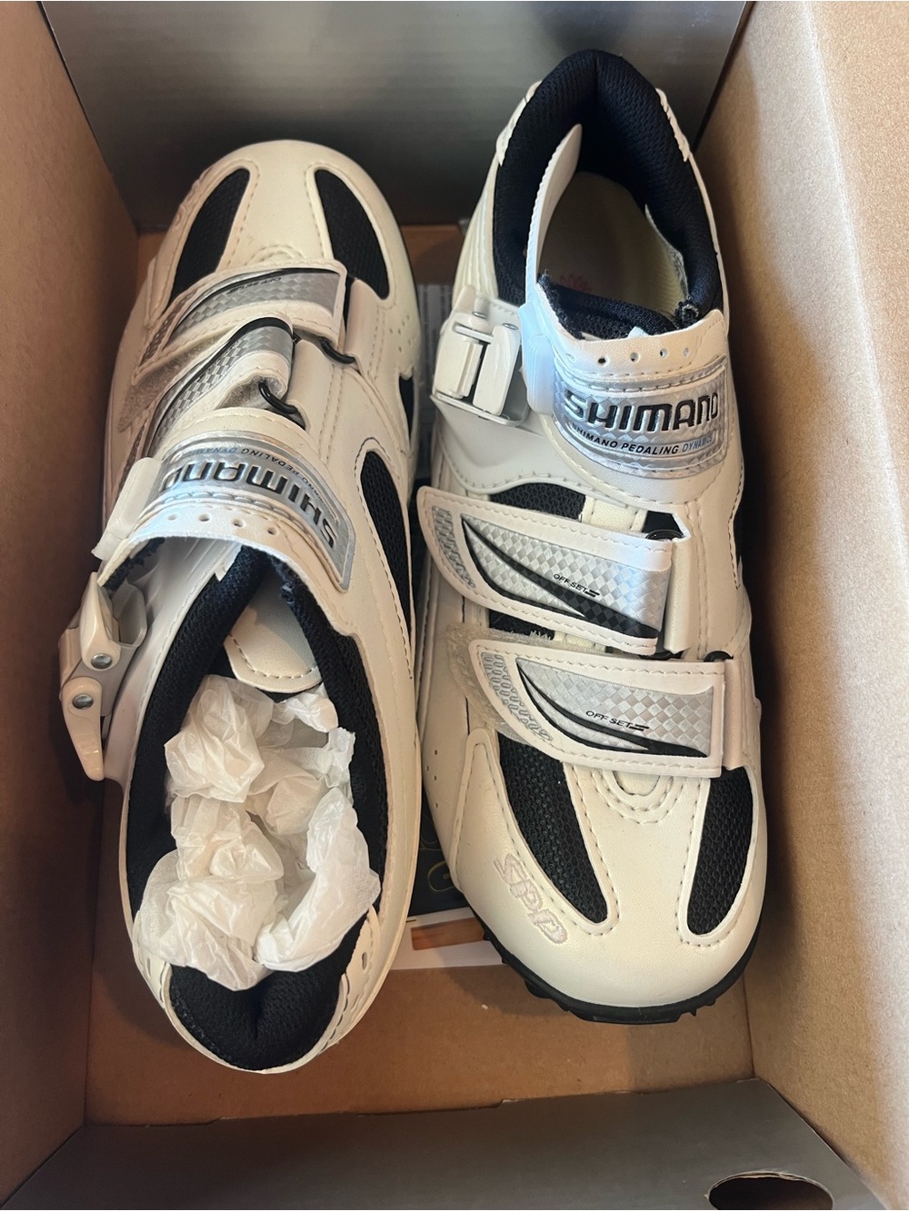 Shimano White and Black SH-WM62 Shoe Box with Model Label